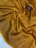 Yellow Banarasi Handloom Katan Silk Saree - Aura Benaras