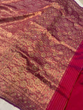 Magenta Pure Banarasi Handloom Katan Silk Saree