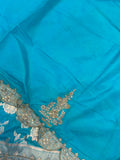 Blue Pure Banarasi Handloom Katan Silk Saree - Aura Benaras