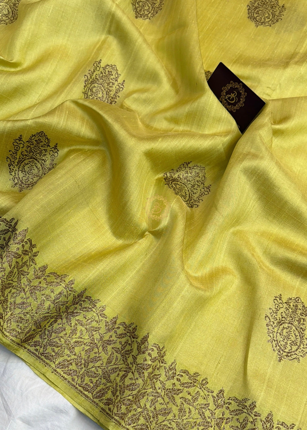 Pista Green Pure Raw Silk Handloom Banarasi Saree