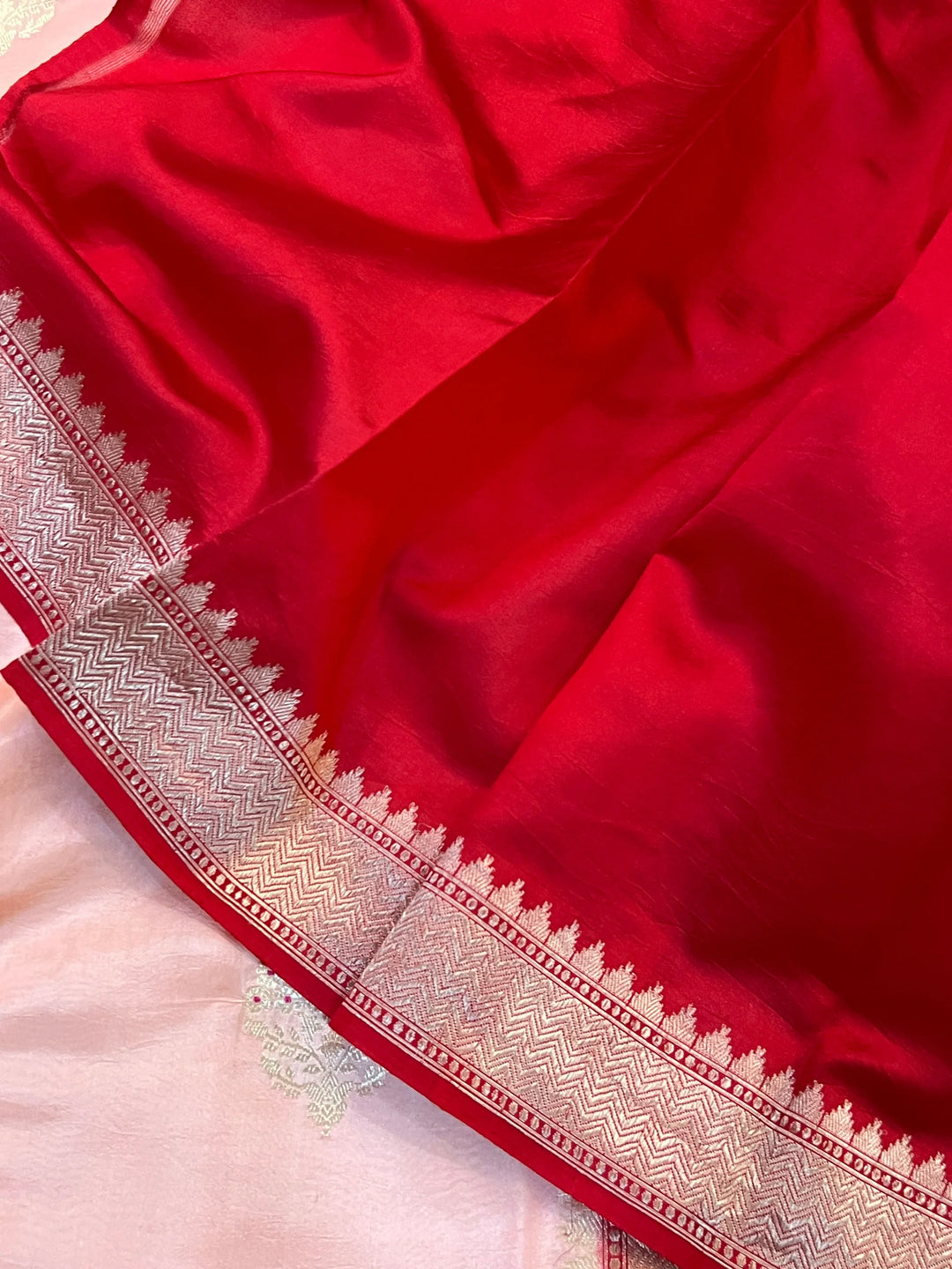 Peach Pure Silk Handloom Banarasi Saree