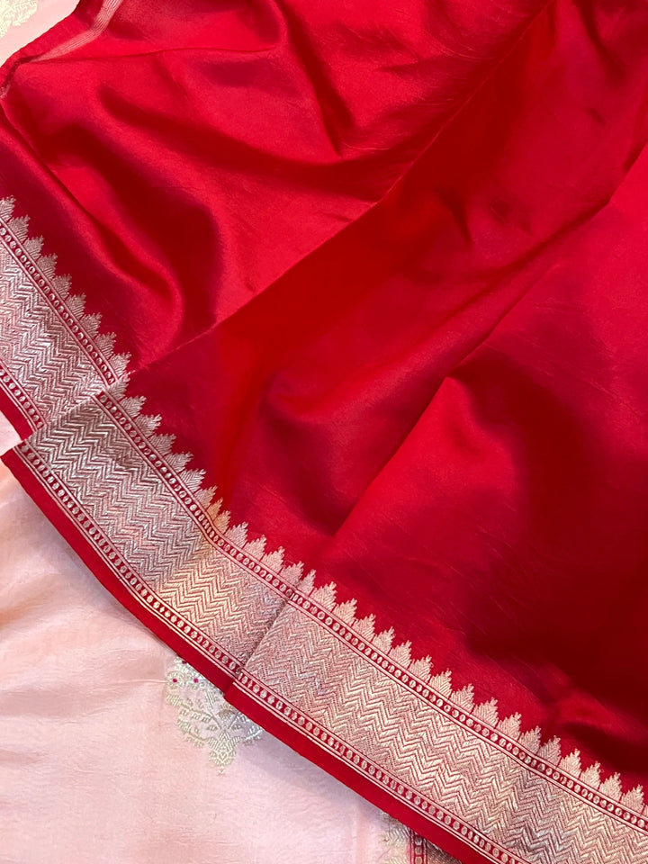 Peach Pure Silk Handloom Banarasi Saree