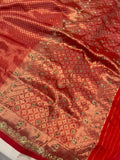 Red Pure Banarasi Handloom Katan Silk Saree - Aura Benaras