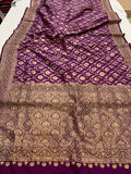 Purple Pure Banarasi Handloom Katan Silk Saree - Aura Benaras