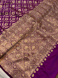 Purple Pure Banarasi Handloom Katan Silk Saree - Aura Benaras