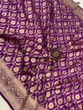 Purple Pure Banarasi Handloom Katan Silk Saree - Aura Benaras