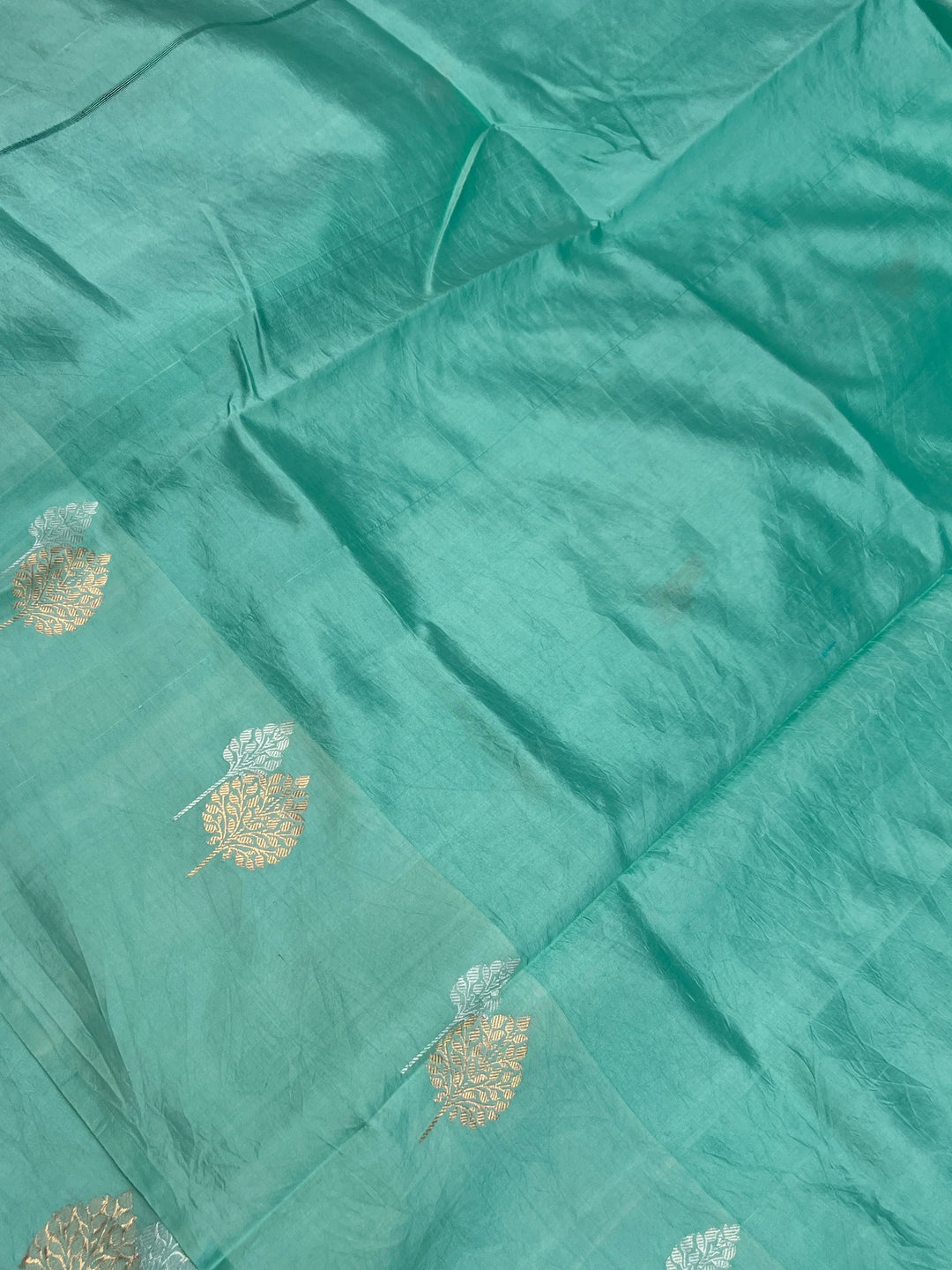Sea Green Pure Silk Handloom Banarasi Saree