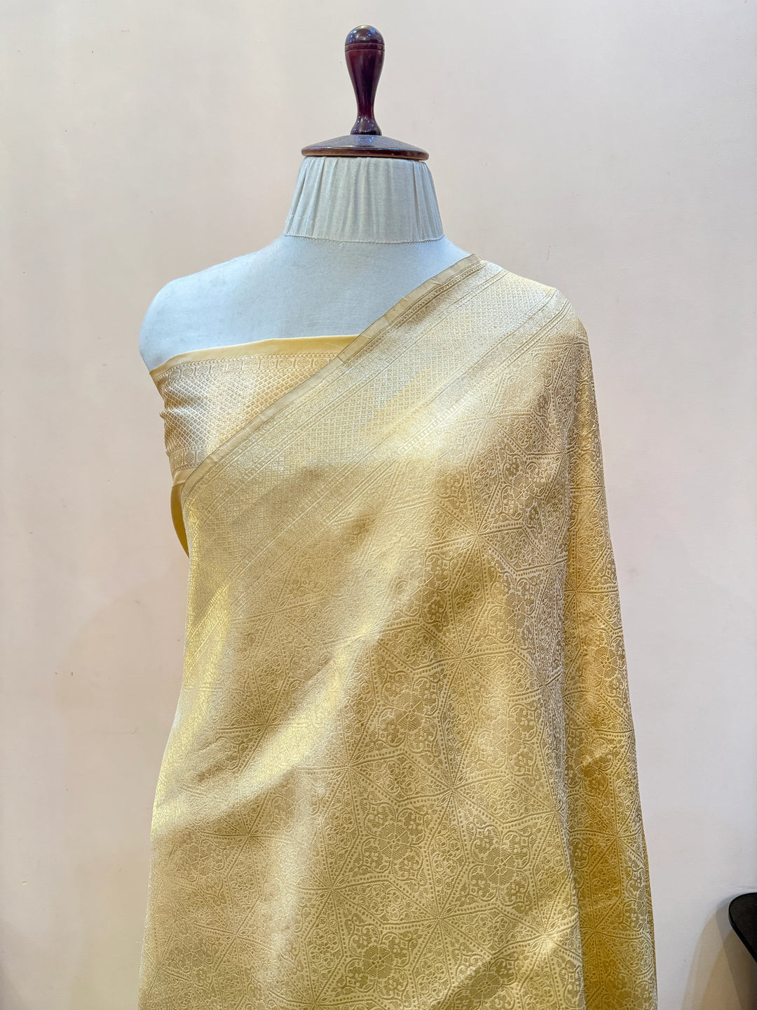 Yellow Pure Katan silk Handloom Banarasi Saree