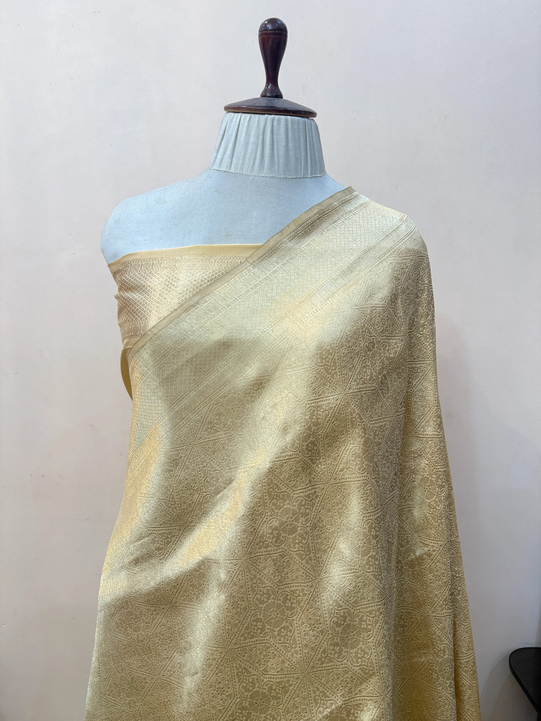 Yellow Pure Katan silk Handloom Banarasi Saree