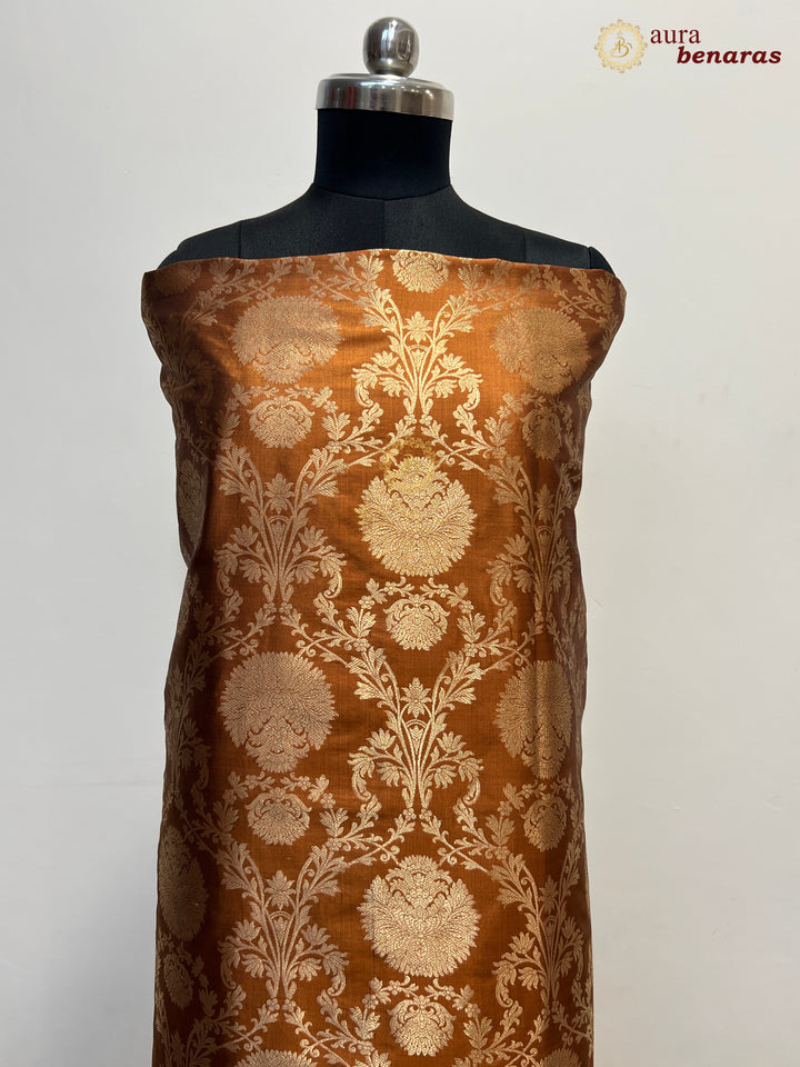 Copper Shade Pure Katan Silk Handwoven Banarasi Kurta