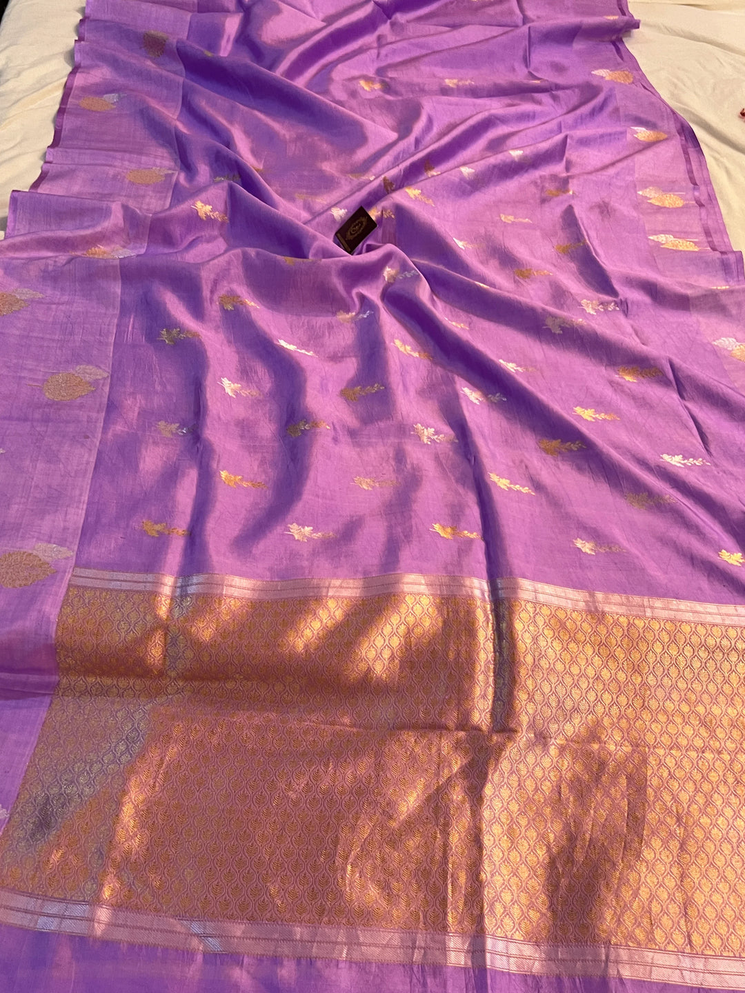 Lavender Pure Silk Handloom Banarasi Saree