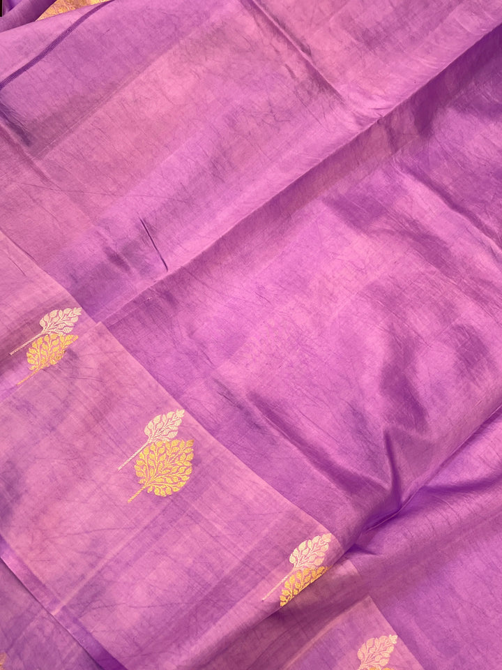 Lavender Pure Silk Handloom Banarasi Saree