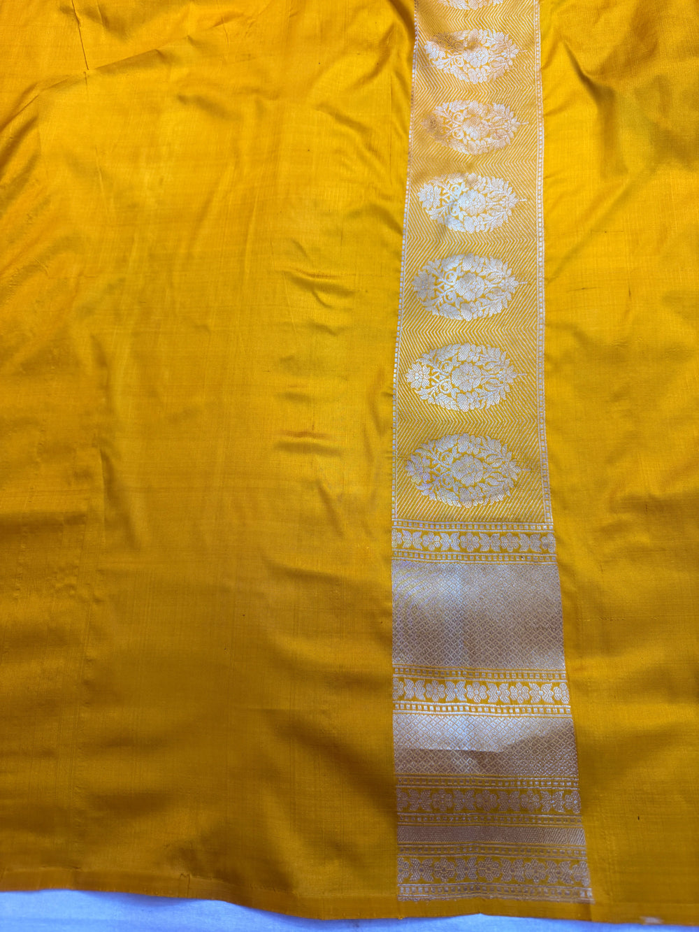 Yellow Pure Katan silk Handloom Banarasi Saree
