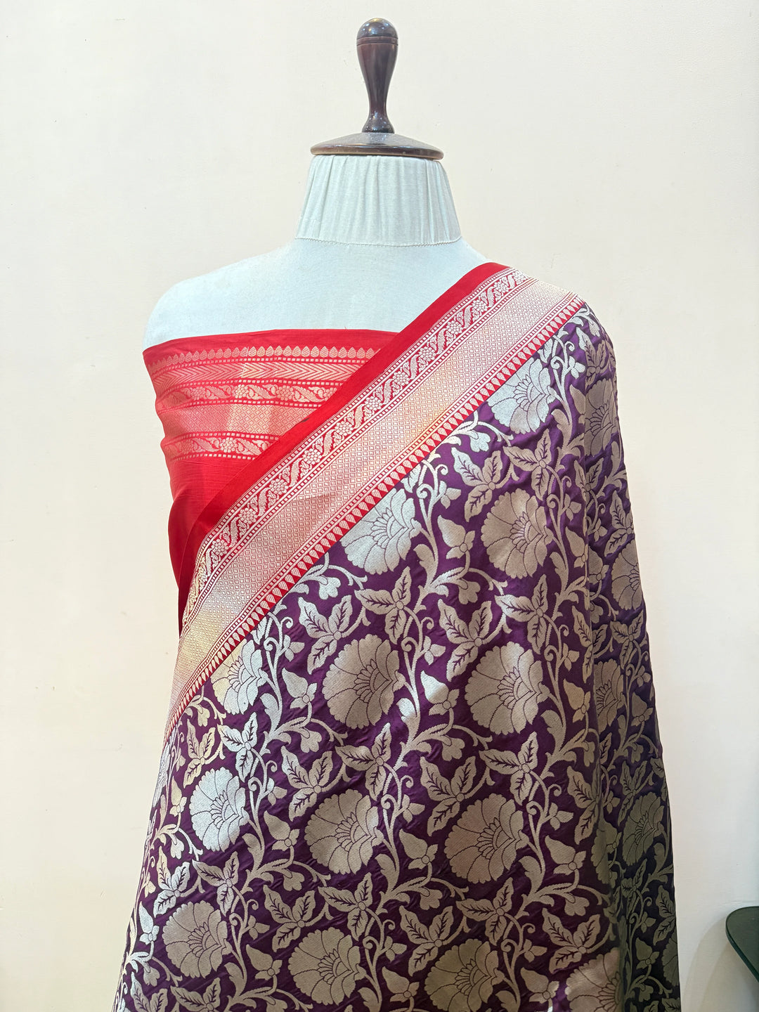 Purple Pure Katan silk Handloom Banarasi Saree