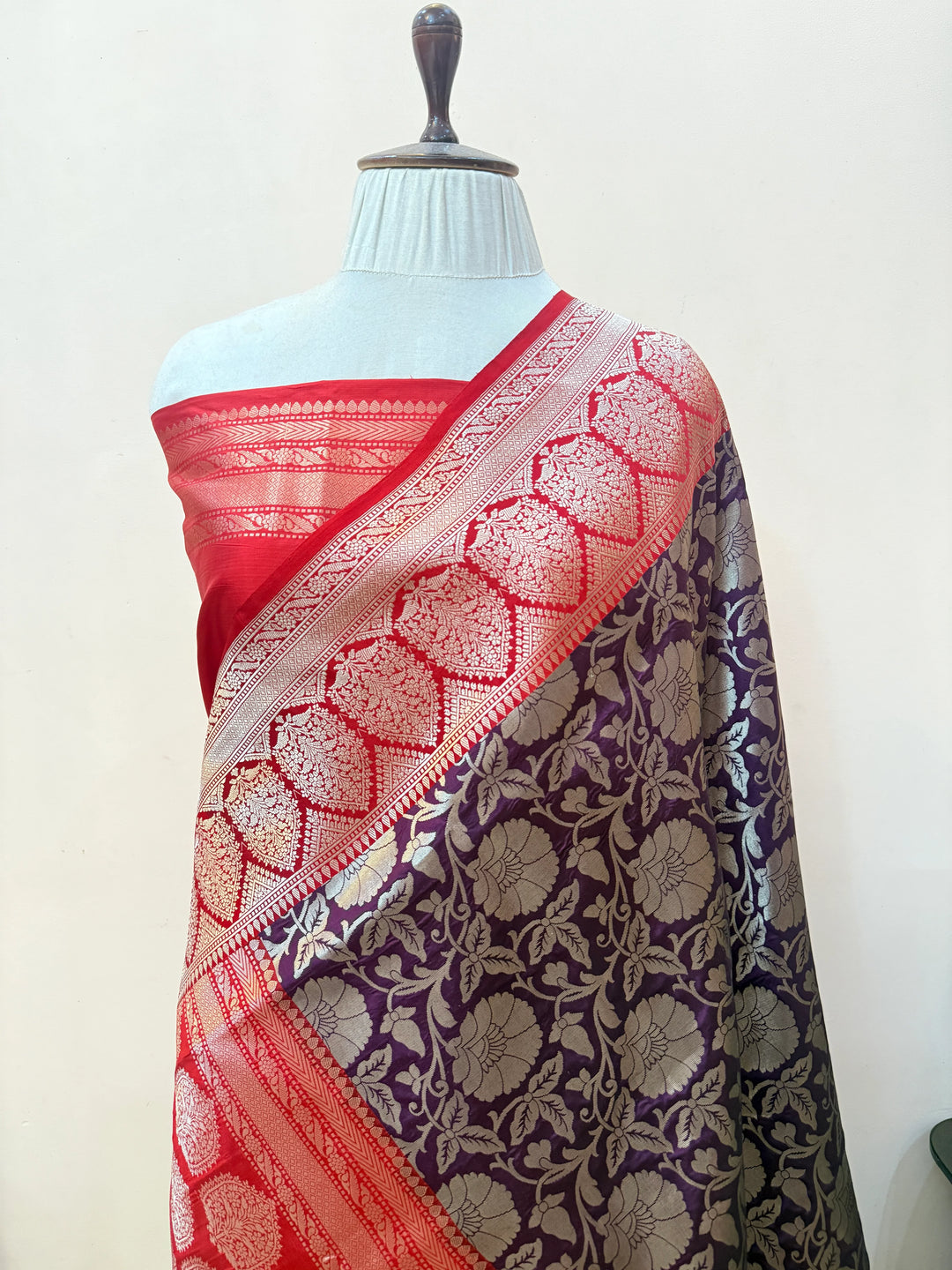 Purple Pure Katan silk Handloom Banarasi Saree