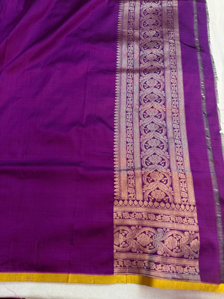 Purple Pure Katan silk Handloom Banarasi Saree