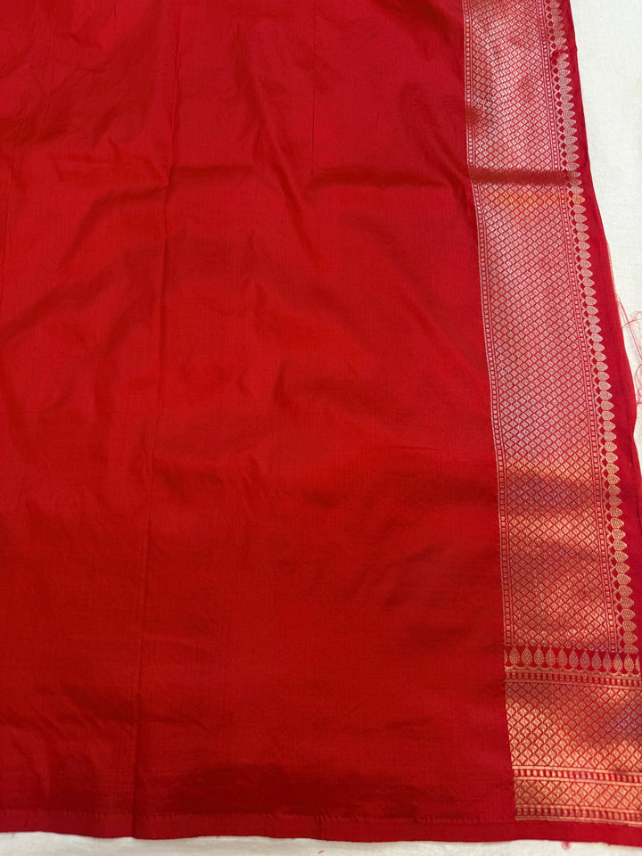 Red Pure Katan silk Handloom Banarasi Saree