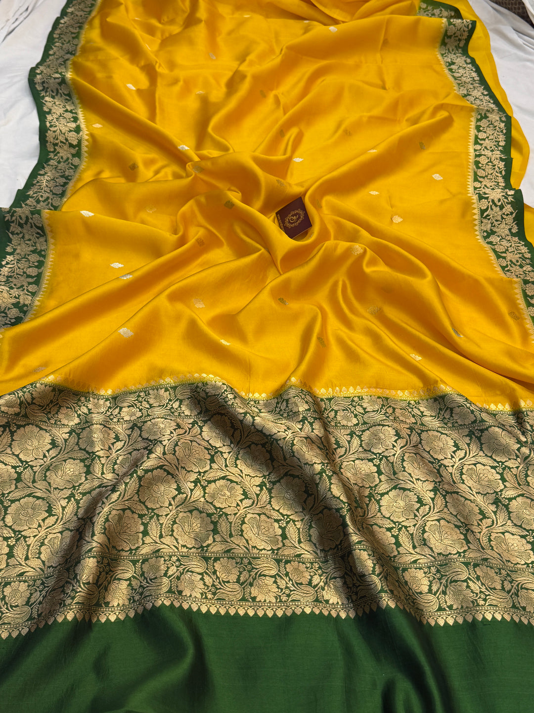 Yellow Pure Silk Handloom Banarasi Saree