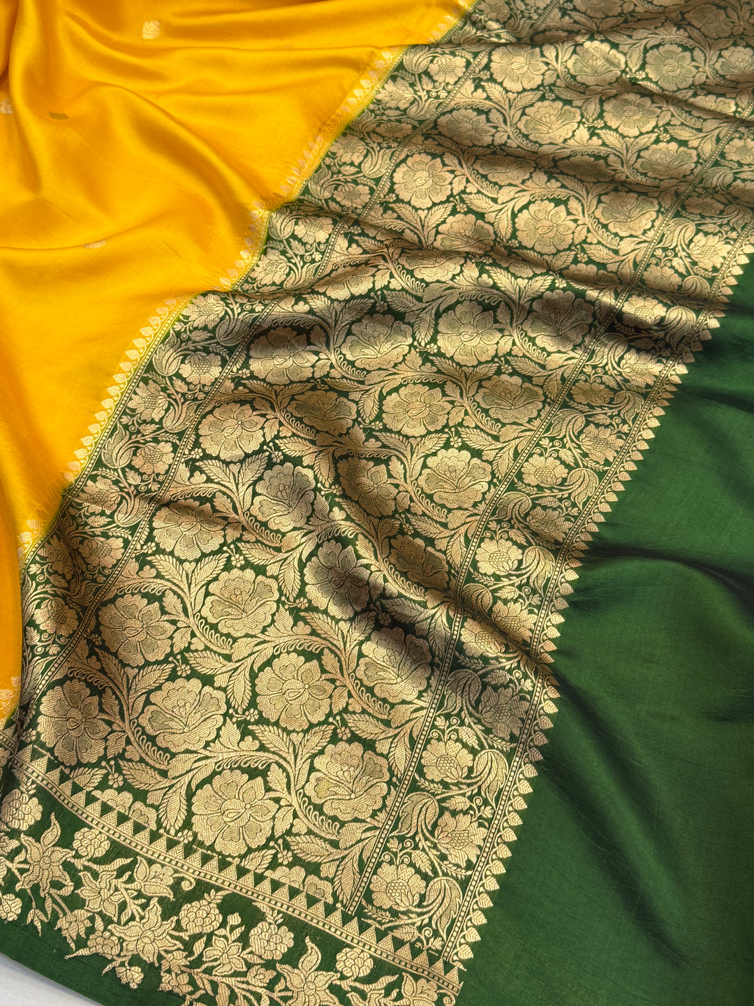 Yellow Pure Silk Handloom Banarasi Saree