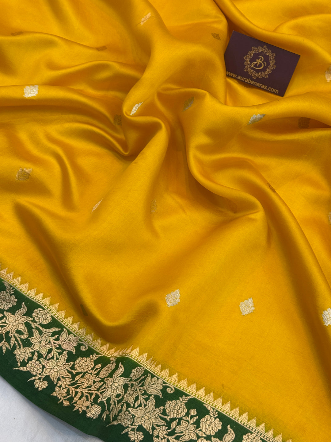 Yellow Pure Silk Handloom Banarasi Saree