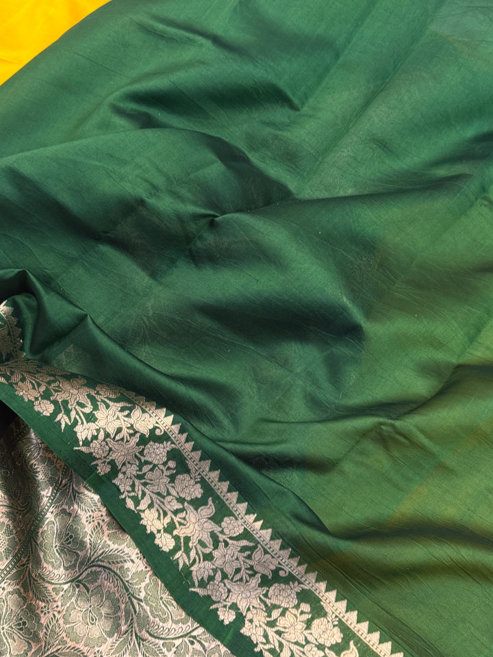 Yellow Pure Silk Handloom Banarasi Saree