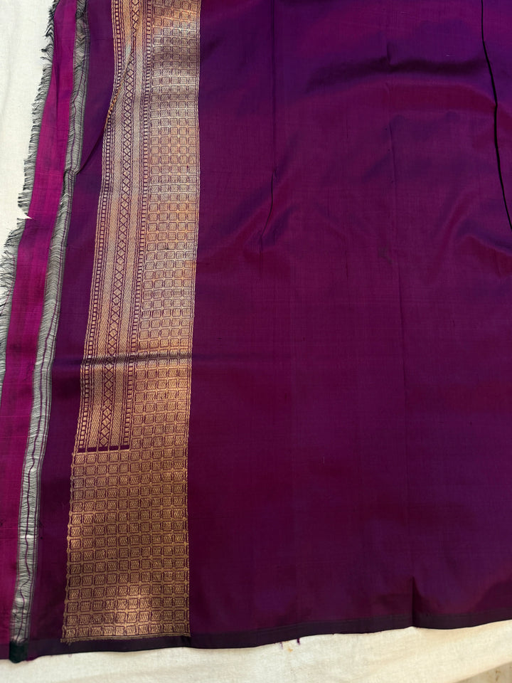 Purple Pure Katan silk Handloom Banarasi Saree
