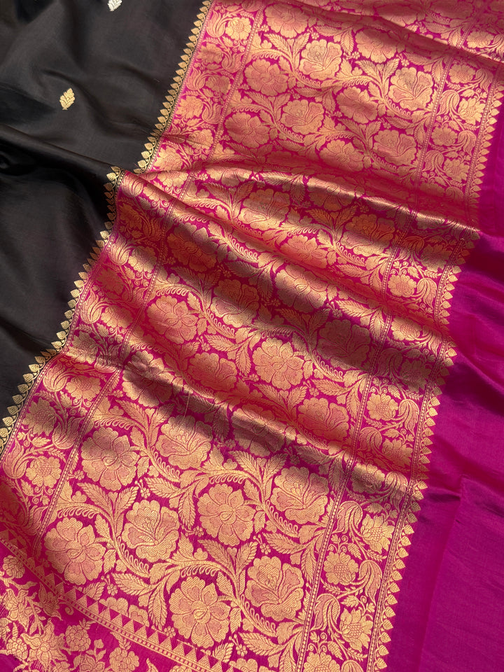 Black Pure Silk Handloom Banarasi Saree