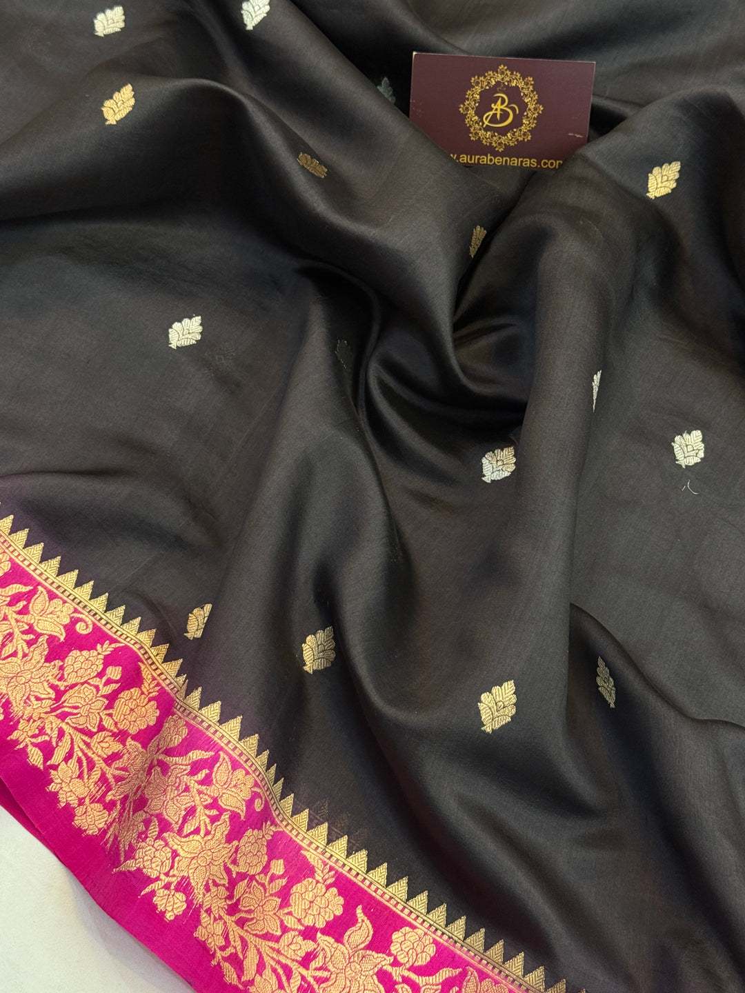 Black Pure Silk Handloom Banarasi Saree
