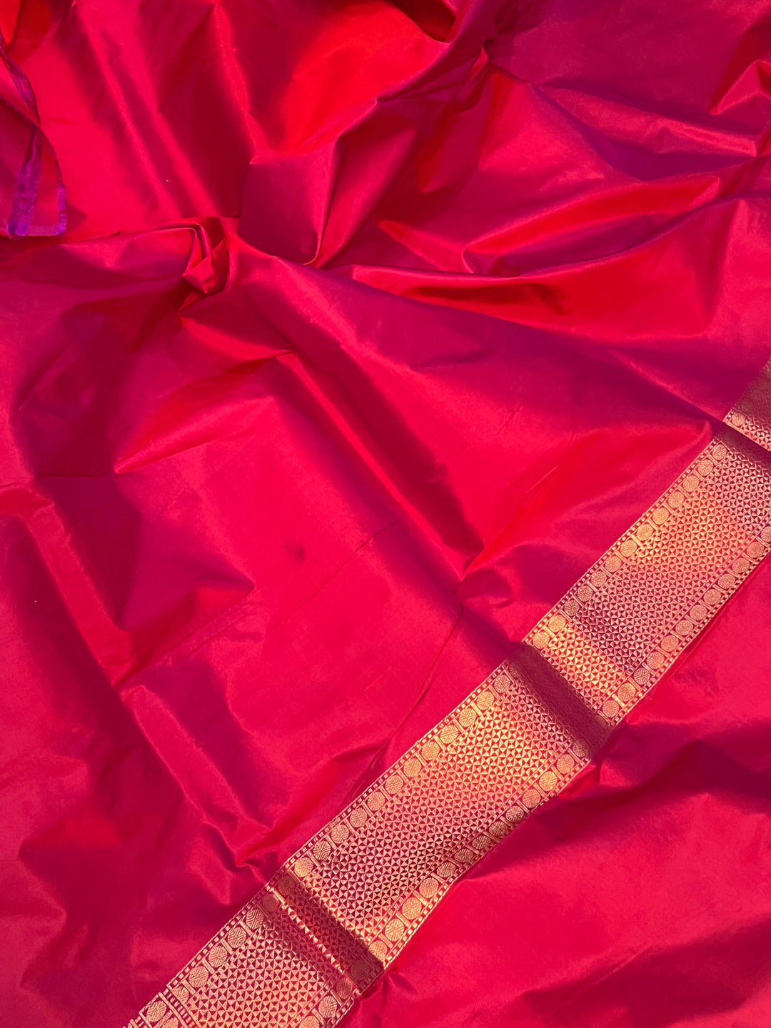 Rani Pink Banarasi Handloom Katan Silk Saree - Aura Benaras