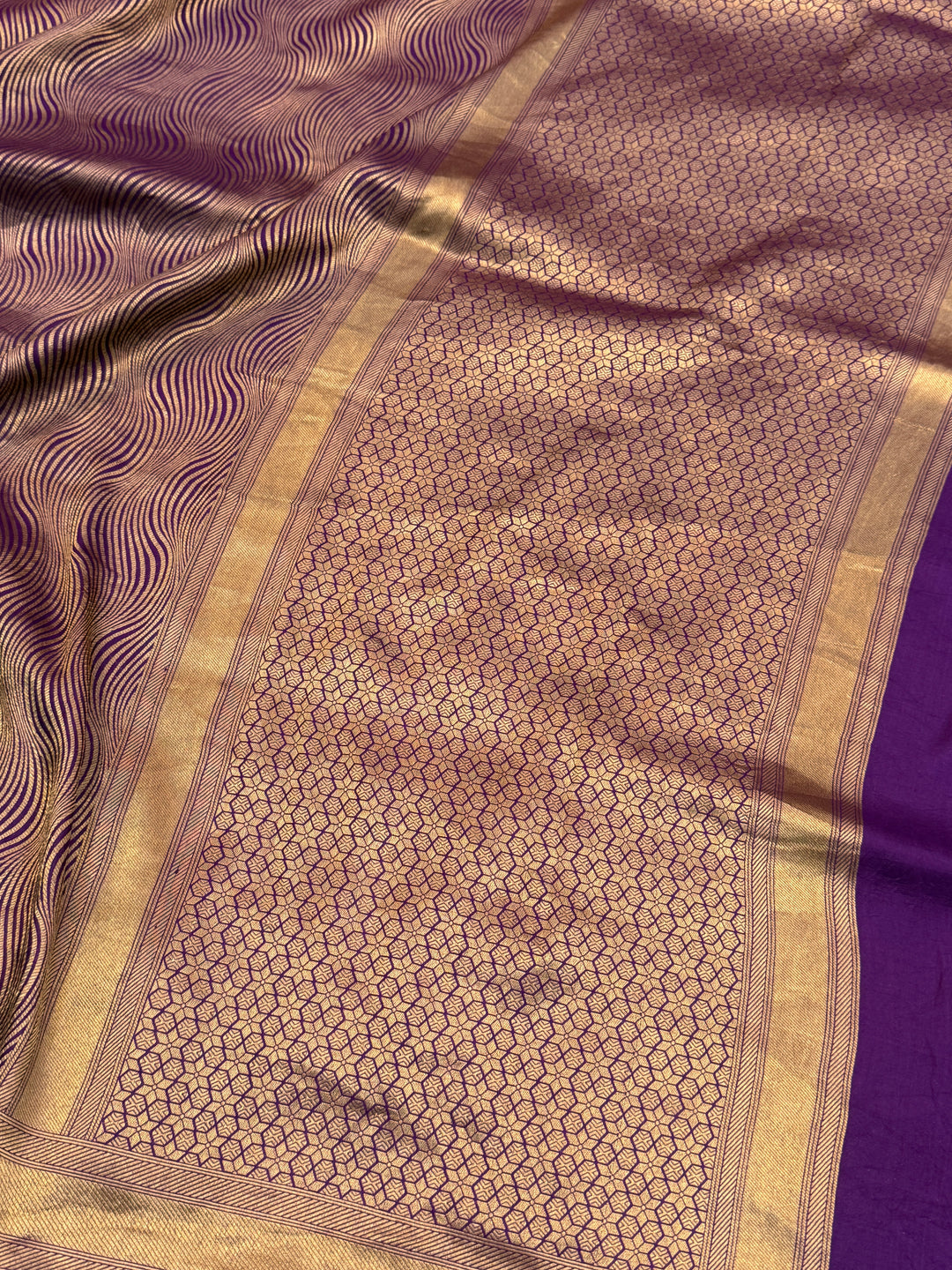 Purple Pure Katan silk Handloom Banarasi Saree