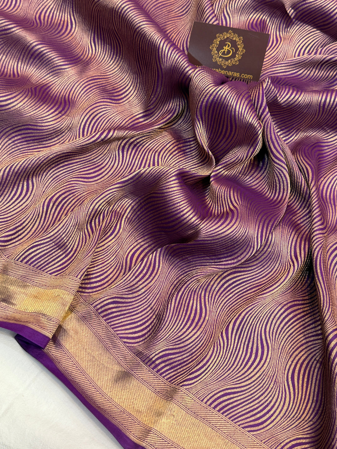 Purple Pure Katan silk Handloom Banarasi Saree