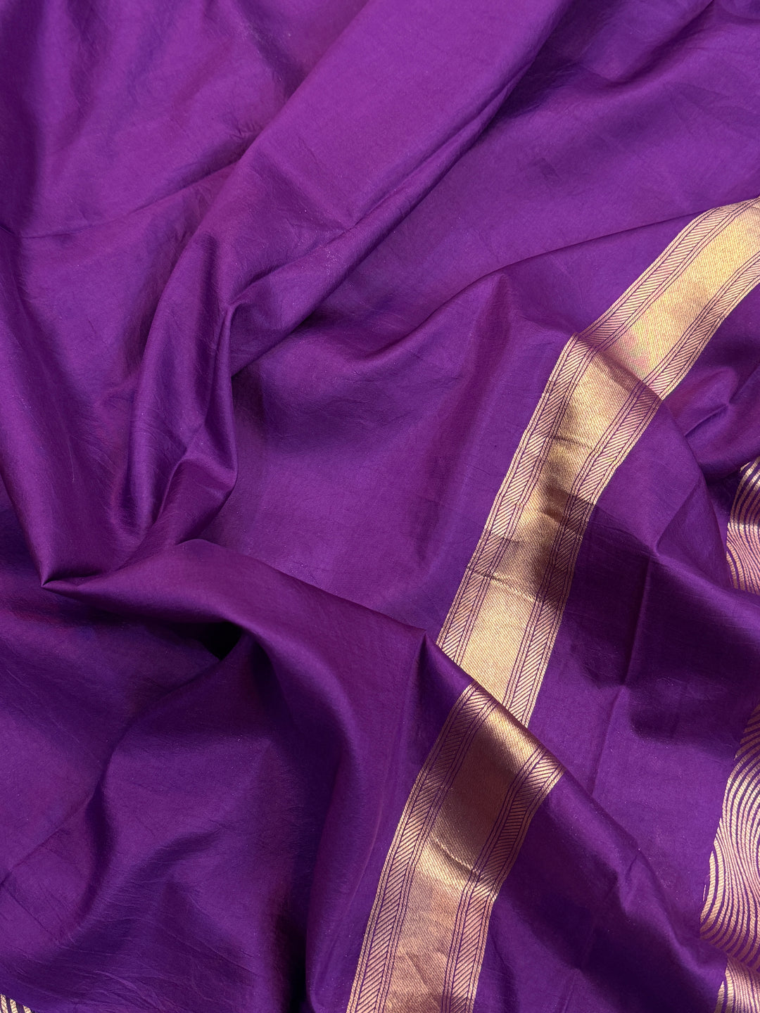 Purple Pure Katan silk Handloom Banarasi Saree