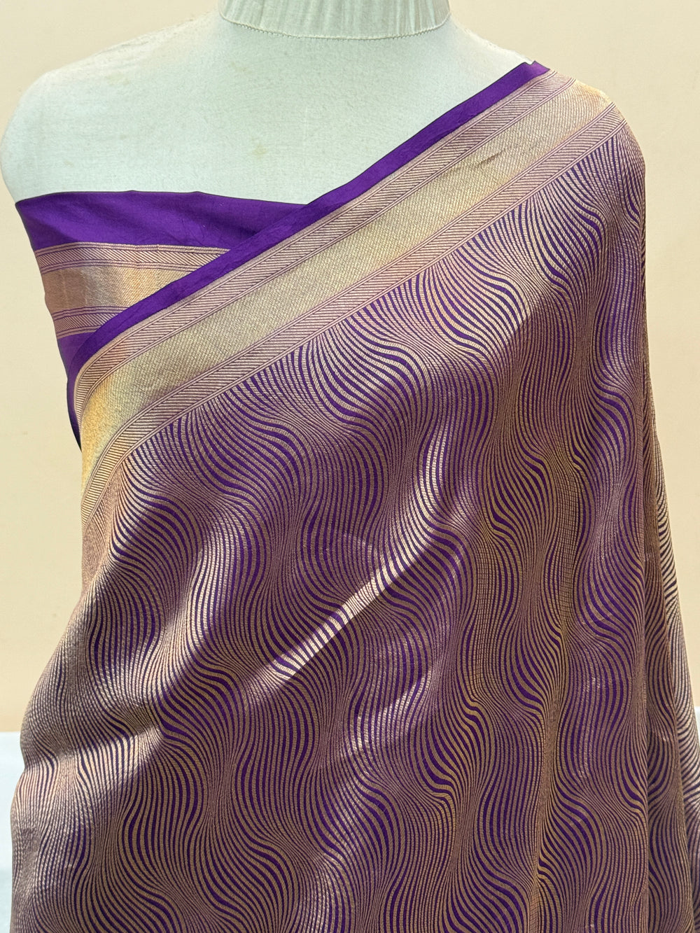 Purple Pure Katan silk Handloom Banarasi Saree