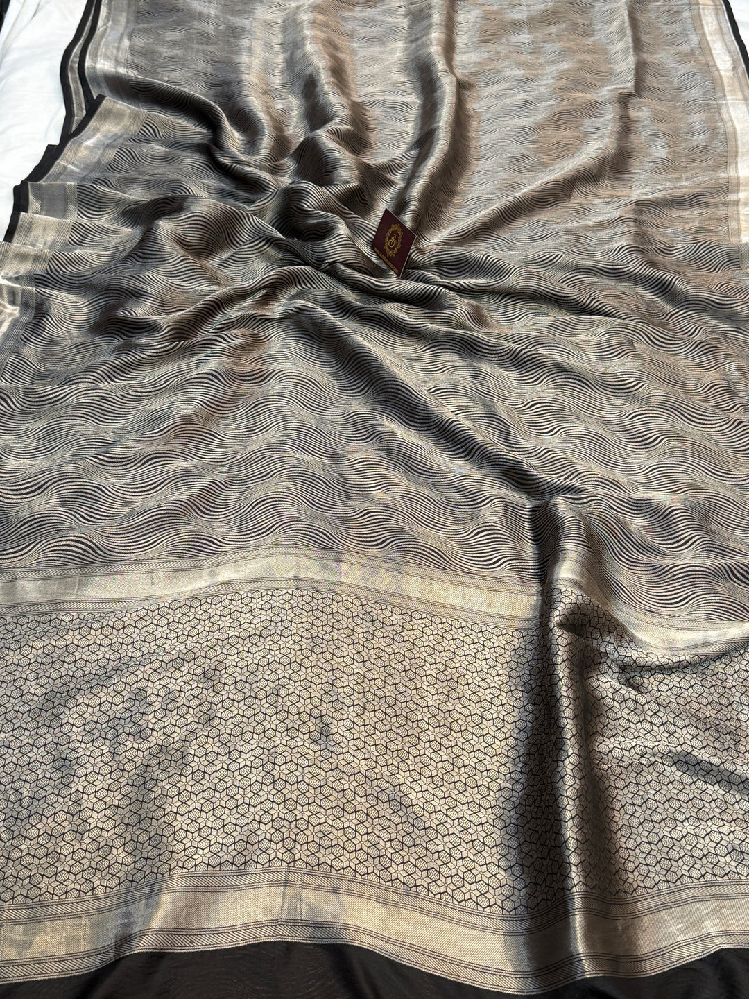 Black Pure Katan silk Handloom Banarasi Saree