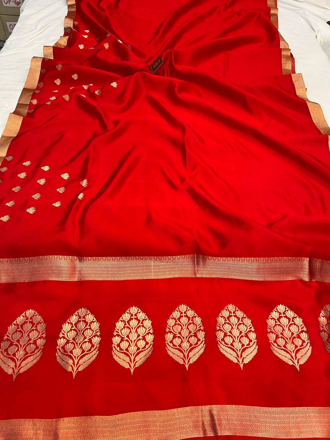 Red Pure Silk Handloom Banarasi Saree