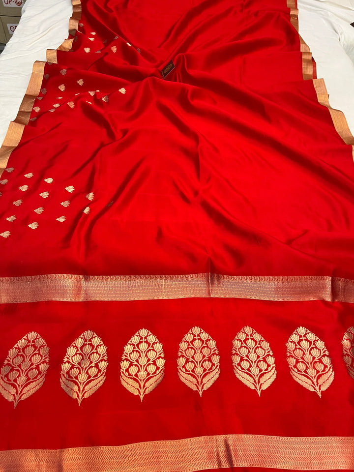 Red Pure Silk Handloom Banarasi Saree