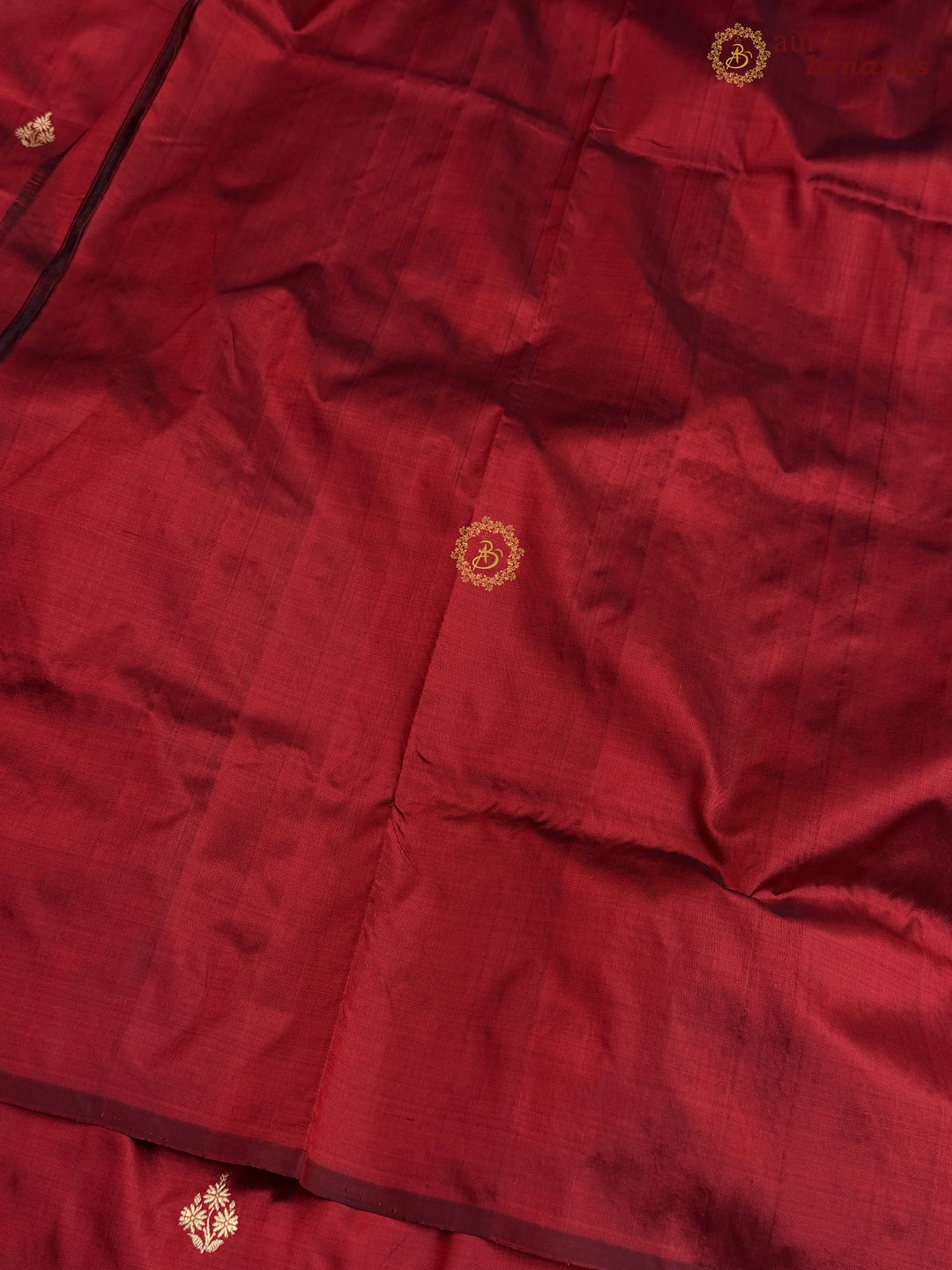 Maroon Pure Katan Silk Banarasi Saree with Kadhwa Zari Buta