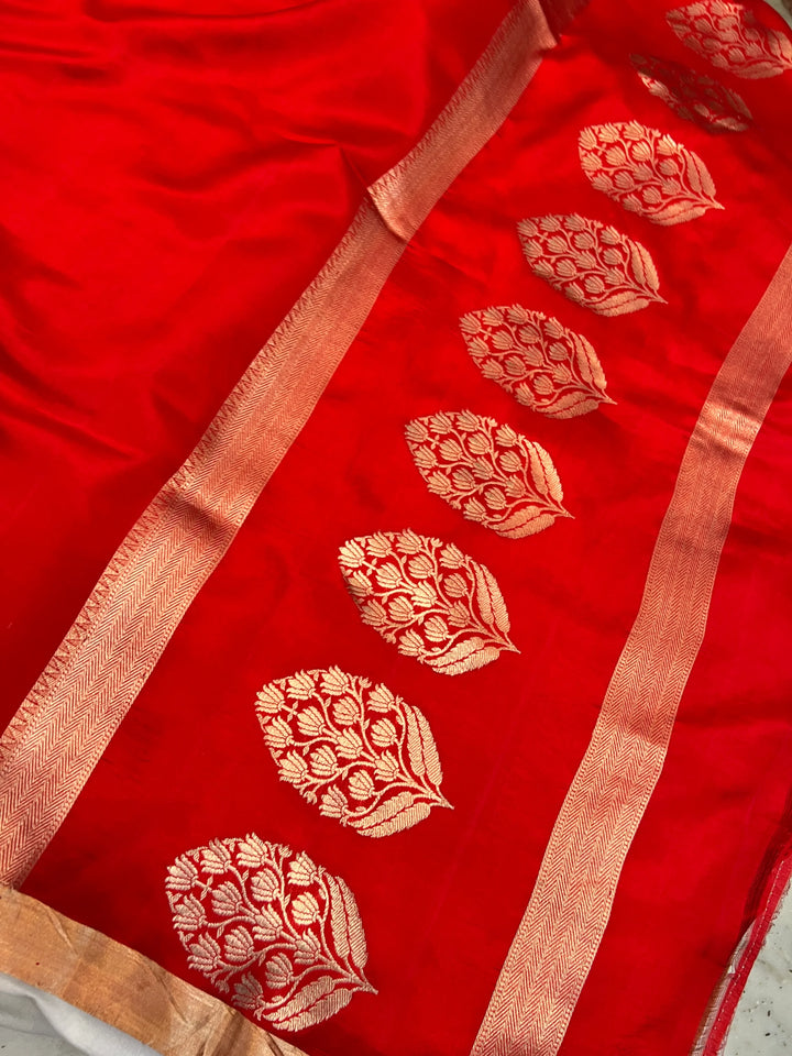 Red Pure Silk Handloom Banarasi Saree