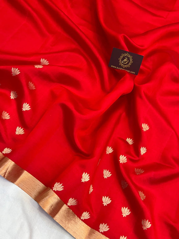Red Pure Silk Handloom Banarasi Saree