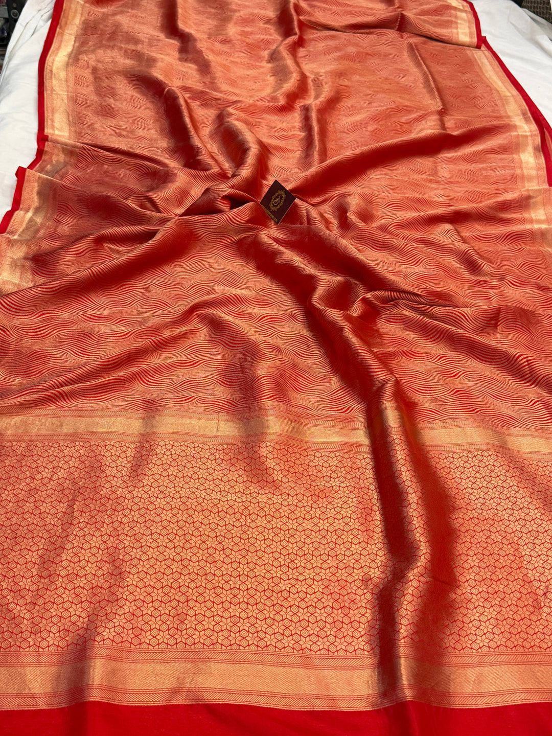 Red Pure Katan silk Handloom Banarasi Saree