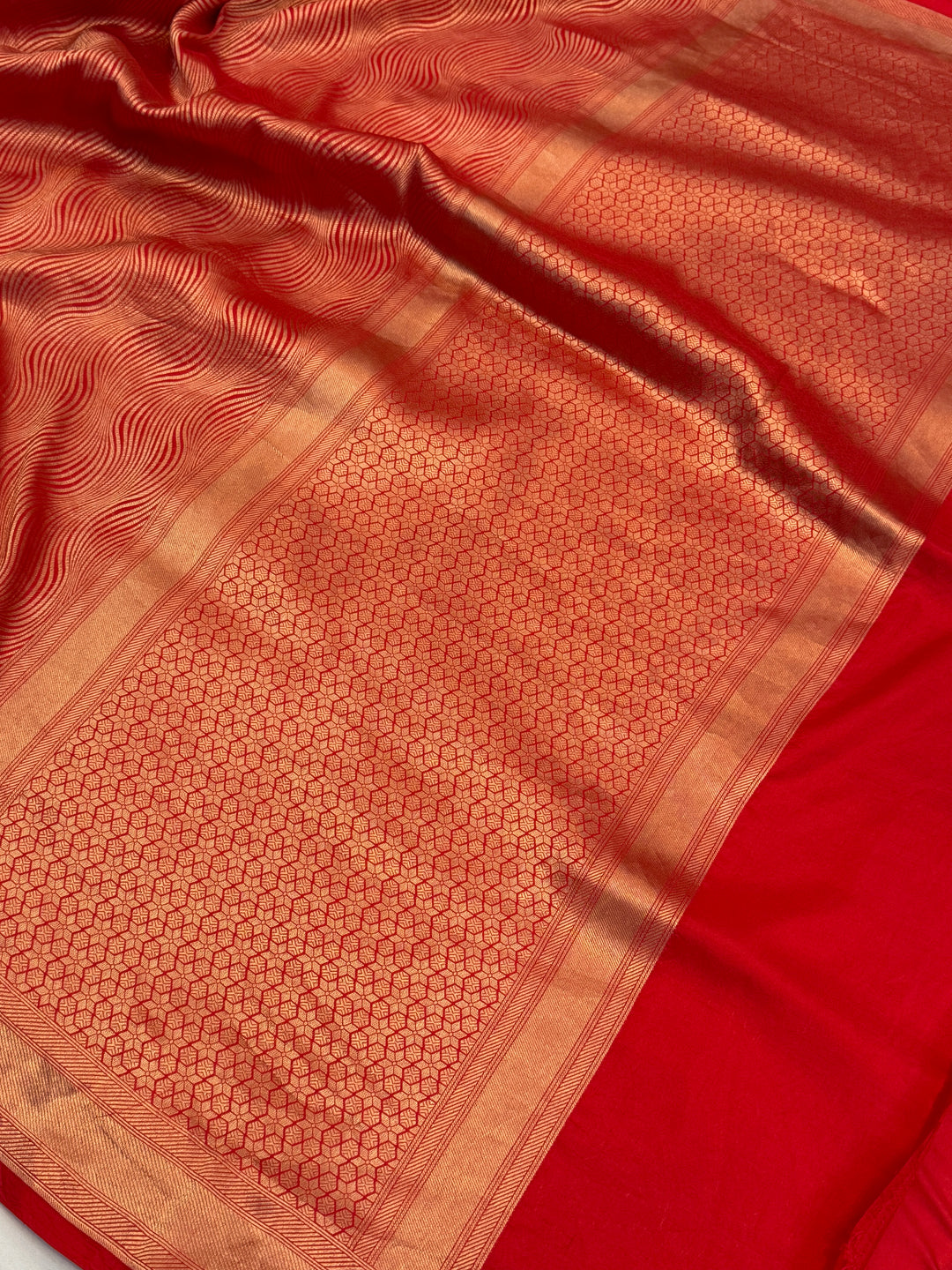 Red Pure Katan silk Handloom Banarasi Saree