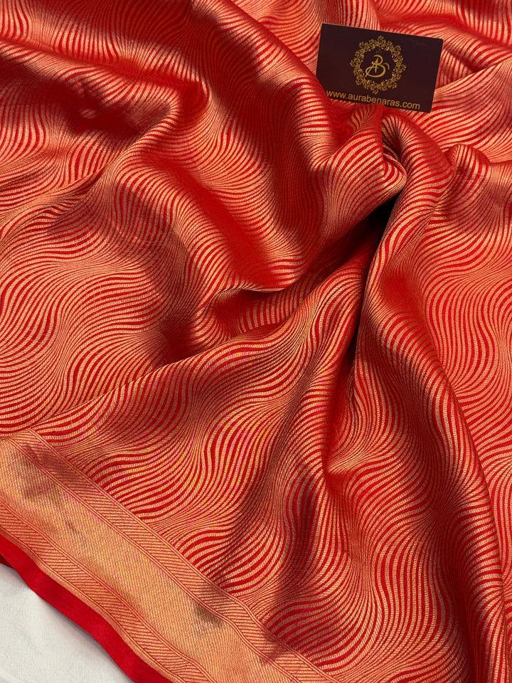 Red Pure Katan silk Handloom Banarasi Saree
