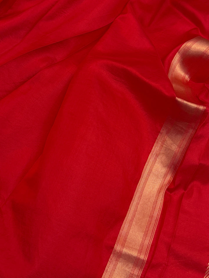 Red Pure Katan silk Handloom Banarasi Saree