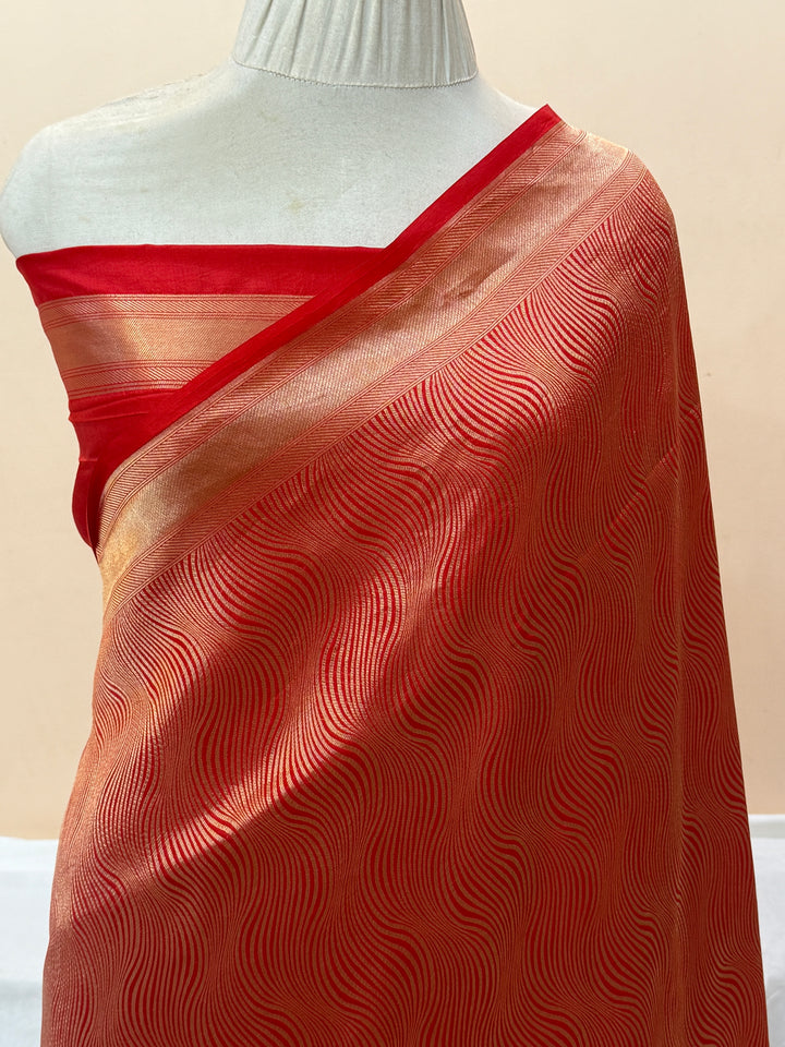 Red Pure Katan silk Handloom Banarasi Saree