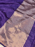 Indigo Purple Pure Banarasi Handloom Silk Saree - Aura Benaras