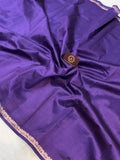 Indigo Purple Pure Banarasi Handloom Silk Saree - Aura Benaras