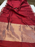 Maroon Pure Banarasi Handloom Silk Saree - Aura Benaras