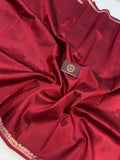 Maroon Pure Banarasi Handloom Silk Saree - Aura Benaras