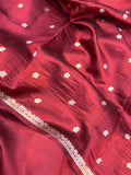 Maroon Pure Banarasi Handloom Silk Saree - Aura Benaras