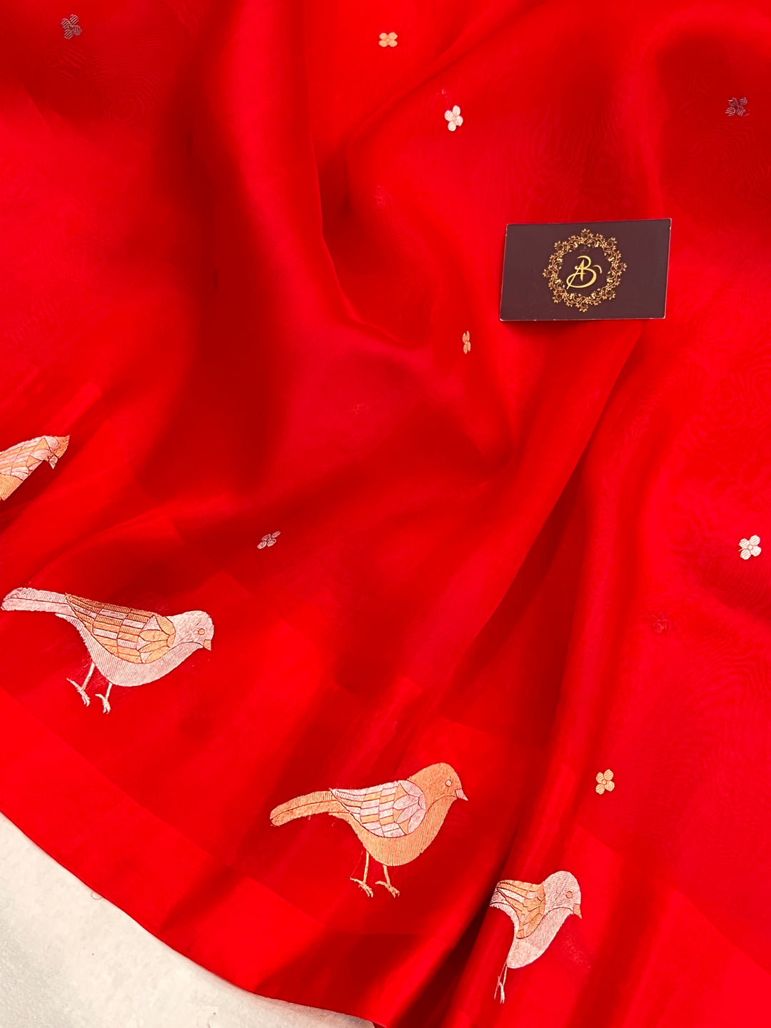 Red Pure Kora Silk Handloom Banarasi Saree